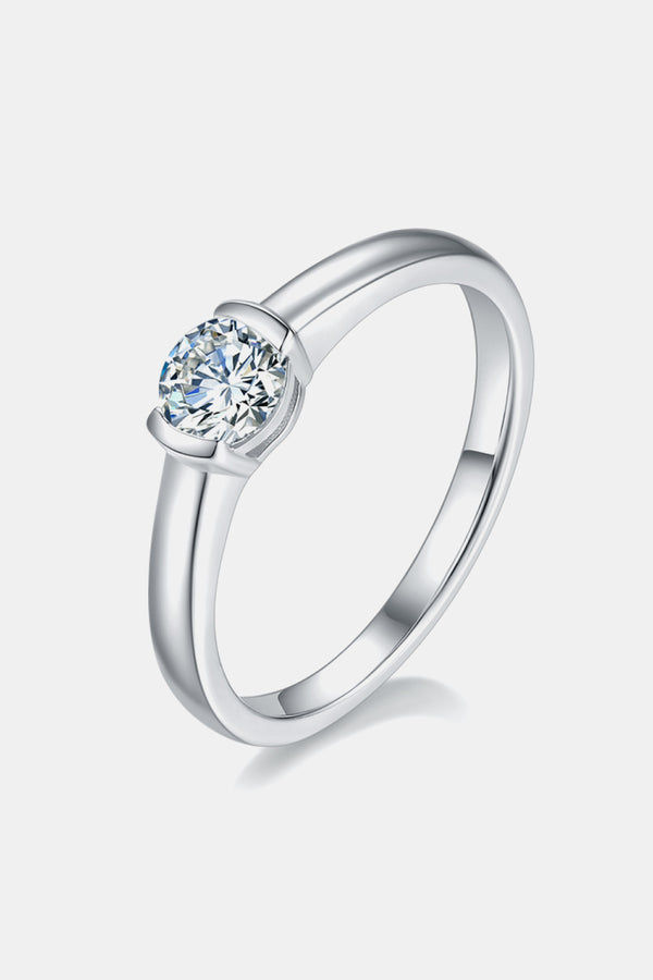 Moissanite 925 Sterling Silver Solitaire Ring Luxurious Weddings