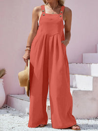 Plus Size Square Neck Wide Leg Overalls Plus size Luxurious Weddings