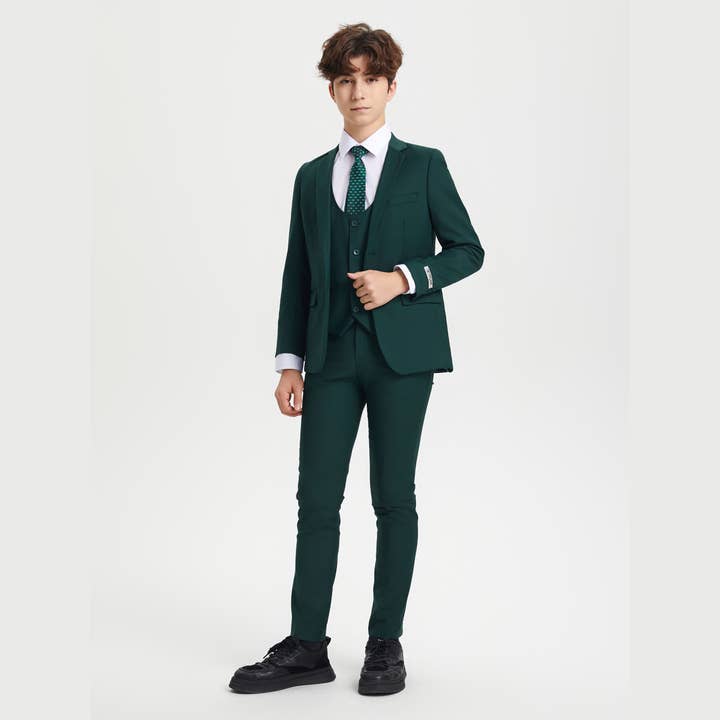 Stacy Adams Boys Suit 5-Piece Set | Green Suits Luxurious Weddings