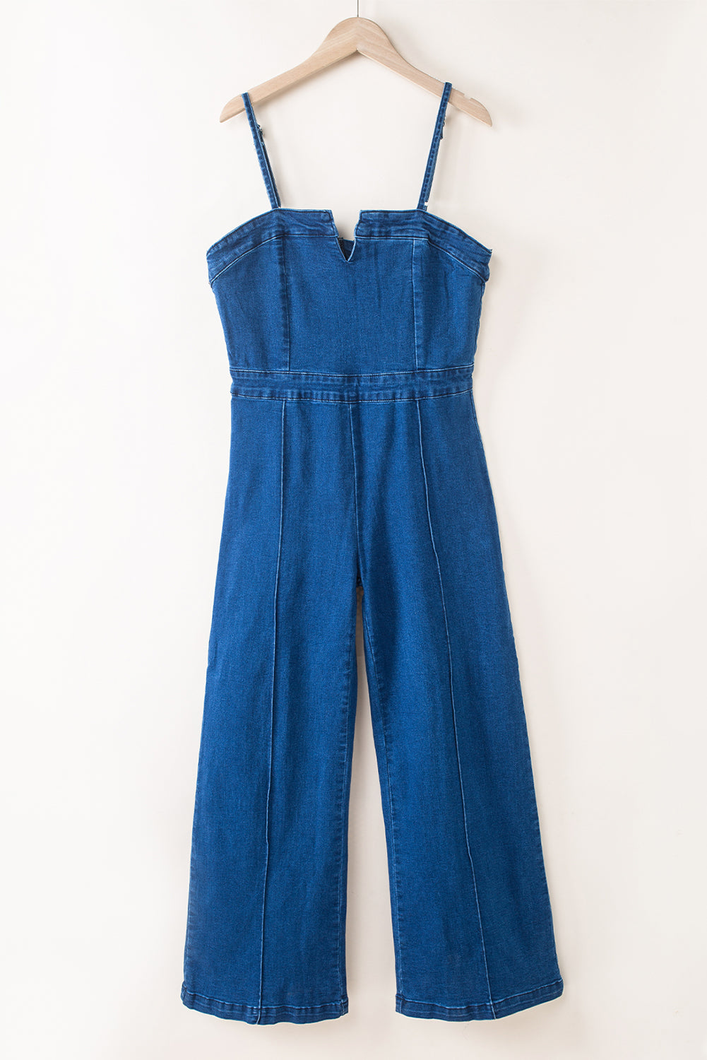 Blue Spaghetti Straps Notch V Denim Jumpsuit Bottoms/Jumpsuits & Rompers Luxurious Weddings