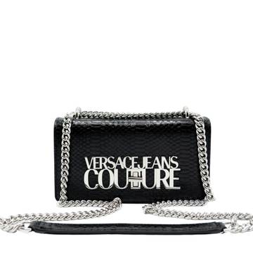Black Versace couture jeans clutch