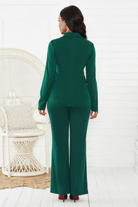 Lapel Collar Long Sleeve Blazer and Pants Set suit sets Luxurious Weddings