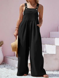 Plus Size Square Neck Wide Leg Overalls Plus size Luxurious Weddings