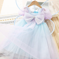 Girls Princess Western Style Rainbow Butterfly Wings Dress