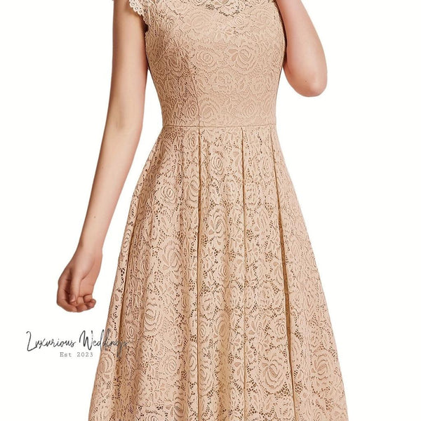 Chic Lace Sleeveless Dress - Spring/Summer/Fall - Luxurious Weddings Luxurious Weddings