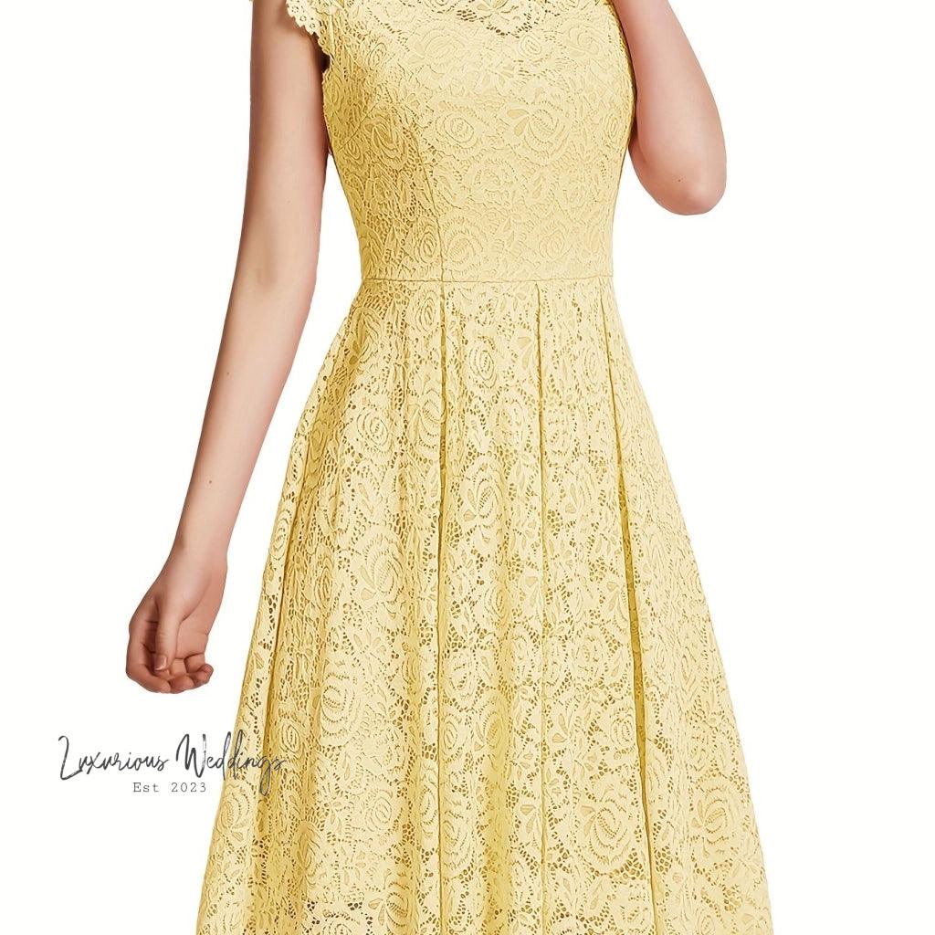 Chic Lace Sleeveless Dress - Spring/Summer/Fall - Luxurious Weddings Luxurious Weddings