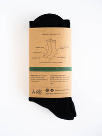 Organic Cotton Luxe Crew Sock - Stealth Black