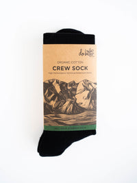Organic Cotton Luxe Crew Sock - Stealth Black
