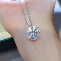 10 Carat Moissanite 925 Sterling Silver Pendant Necklace Luxurious Weddings