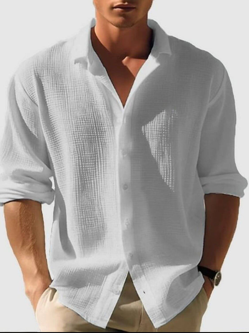 Men's Full Size Collared Neck Button Down Long Sleeve Shirt Plus Size shirts Luxurious Weddings