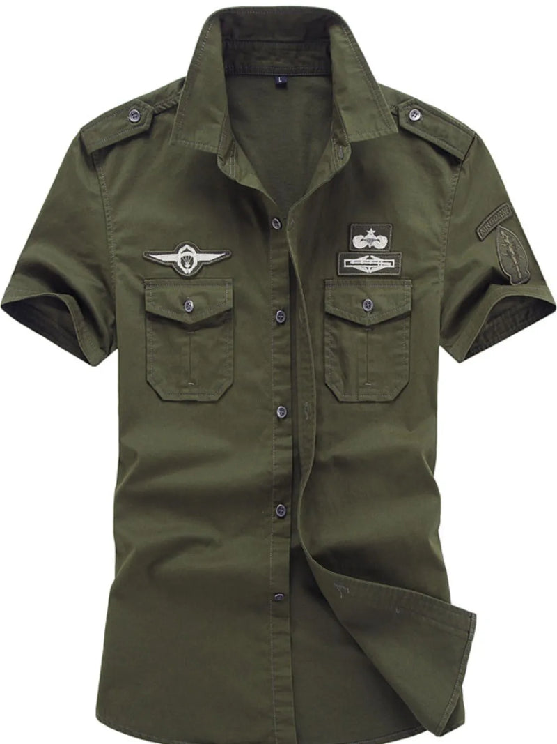 Men's Plus Size Embroidered Collared Neck Short Sleeve Shirt Shirts & polos Luxurious Weddings