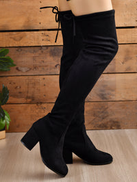 Round Toe Block Heel Boots boots Luxurious Weddings