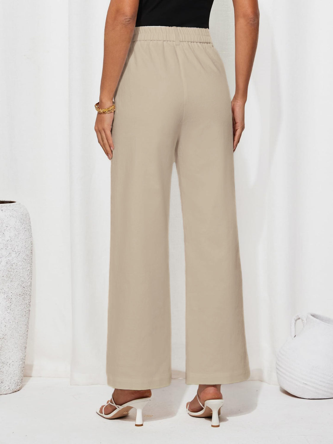 High Waist Wide Leg Pants Pants Luxurious Weddings