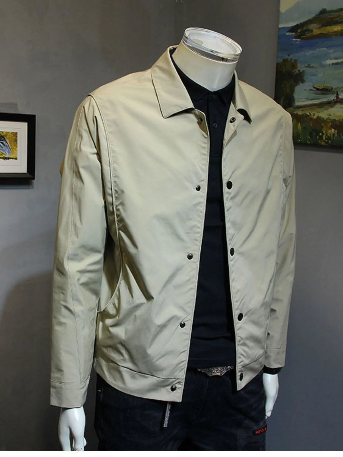 Men's Plus Size Snap Down Long Sleeve Jacket Jacket Luxurious Weddings