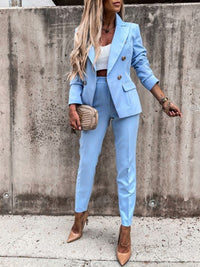 Lapel Collar Long Sleeve Blazer and Pants Set womens suits Luxurious Weddings