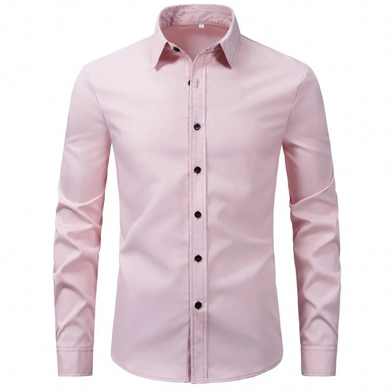 Men's Plus Size Long Sleeve Shirt - White Shirt Luxurious Weddings