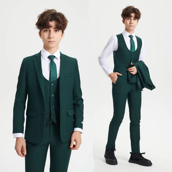 Stacy Adams Boys Suit 5-Piece Set | Green Suits Luxurious Weddings