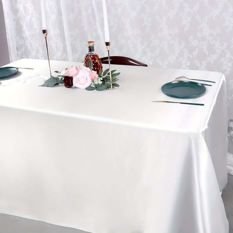 10 Elegant White Satin Tablecloths for Events tablecloths Luxurious Weddings