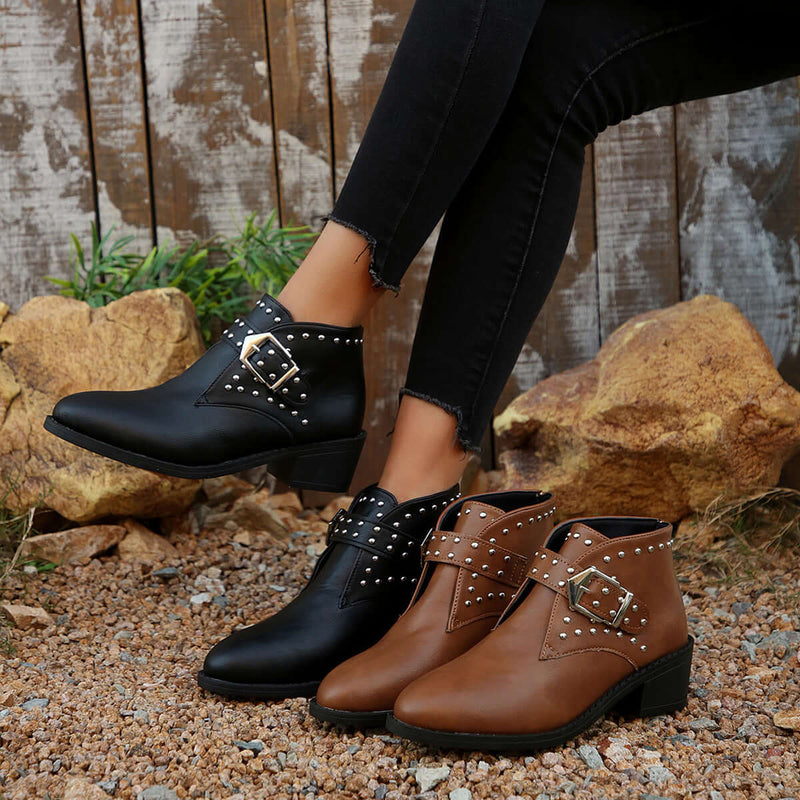 Studded Buckle Chelsea Boots boots Luxurious Weddings