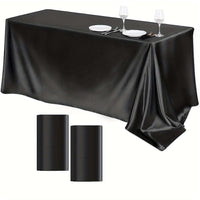 Elegant Golden Satin Tablecloth Overlay - 102 x 58\" Tablecloth Luxurious Weddings
