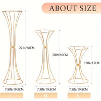 Gold Metal Trumpet Vase Set - Elegant Decor Vases Luxurious Weddings