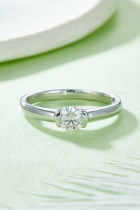 Moissanite 925 Sterling Silver Solitaire Ring Luxurious Weddings