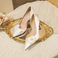 Point Toe Stiletto Pumps Bridal Shoes Luxurious Weddings