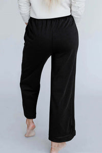 Black Mineral Wash Exposed Seam Wide Leg Pants Bottoms/Pants & Culotte Luxurious Weddings