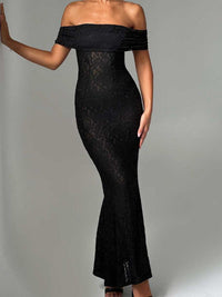 Devine Backless Lace Off-Shoulder Maxi Dress Ball Gown Luxurious Weddings