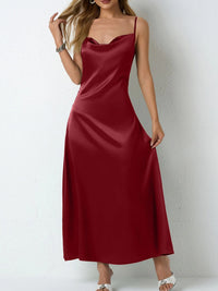 Satin Cowl Neck Cami Dress Bridesmaid Dresses Luxurious Weddings