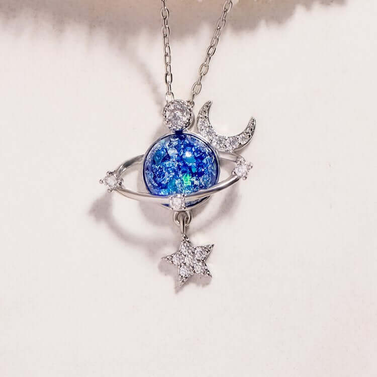 Starry Sky Inlaid Zircon Moon Star Necklace NECKLACE Luxurious Weddings