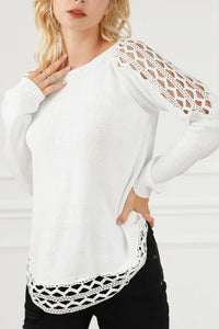 Scoop Neck Hollow Out Sweater Cardigans Luxurious Weddings