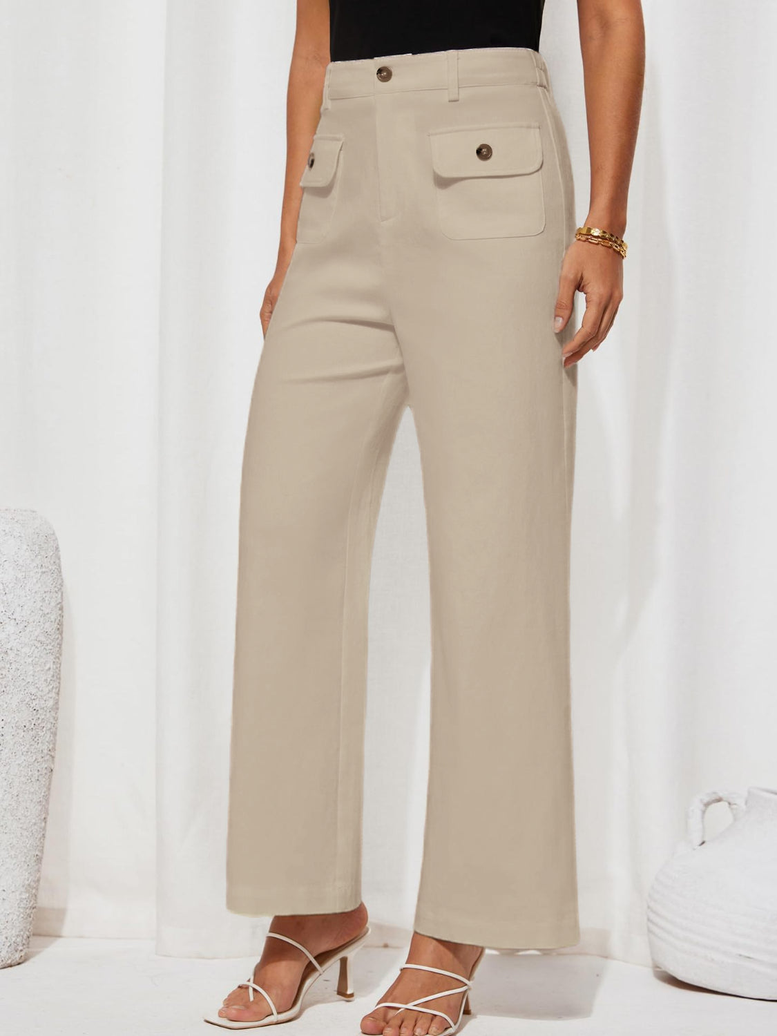 High Waist Wide Leg Pants Pants Luxurious Weddings