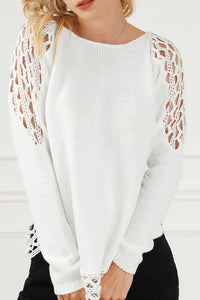 Scoop Neck Hollow Out Sweater Cardigans Luxurious Weddings