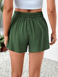 Pleated Detail Shorts with Pockets Shorts Luxurious Weddings