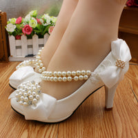 Simple Bridal Shoes Bow Heels Bridal Shoes Luxurious Weddings