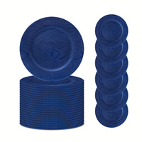 24pcs Dark Blue Elegant Charger Plates Set Charger Plates Luxurious Weddings