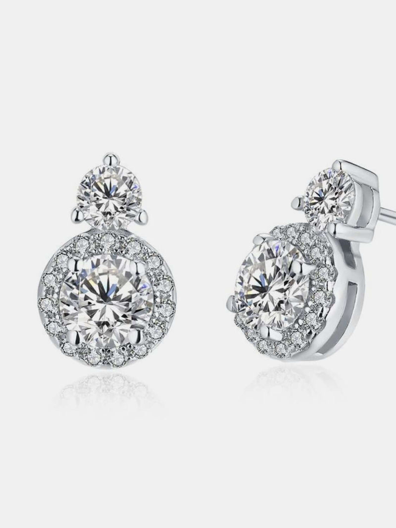 1 Carat Moissanite 925 Sterling Silver Earrings Earrings Luxurious Weddings