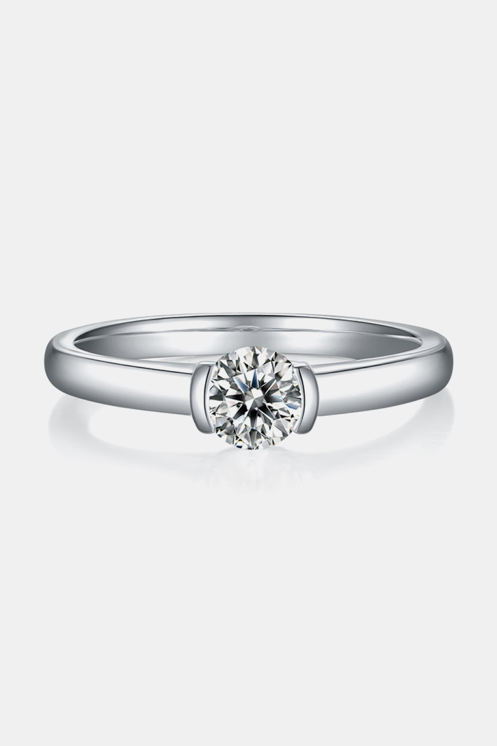 Moissanite 925 Sterling Silver Solitaire Ring Luxurious Weddings