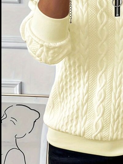 Texture Half Zip Long Sleeve Sweatshirt sweater Luxurious Weddings