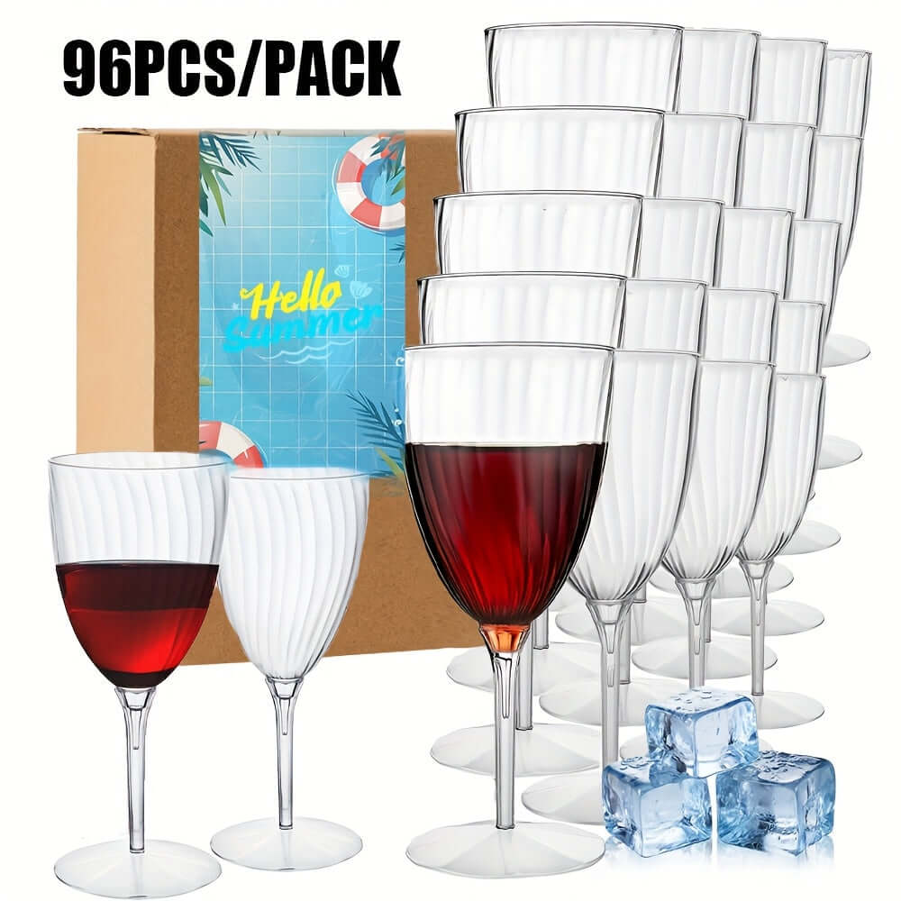96pcs Clear Plastic Goblets – Perfect for Any Occasion Tableware Luxurious Weddings