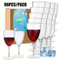96pcs Clear Plastic Goblets – Perfect for Any Occasion Tableware Luxurious Weddings