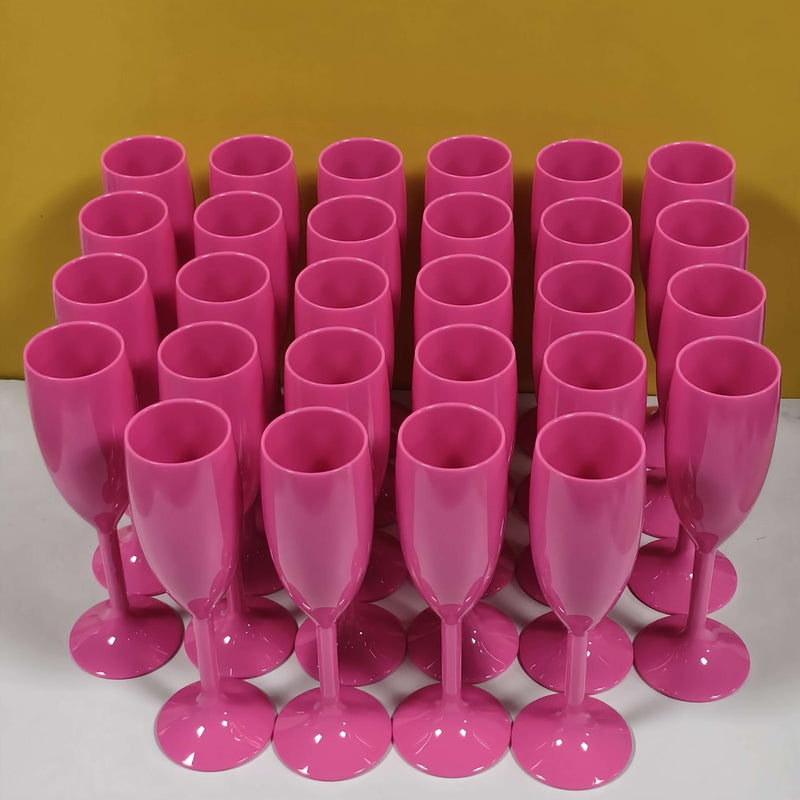 Elegant Stemmed Plastic Champagne Glasses Set Drinkware Luxurious Weddings