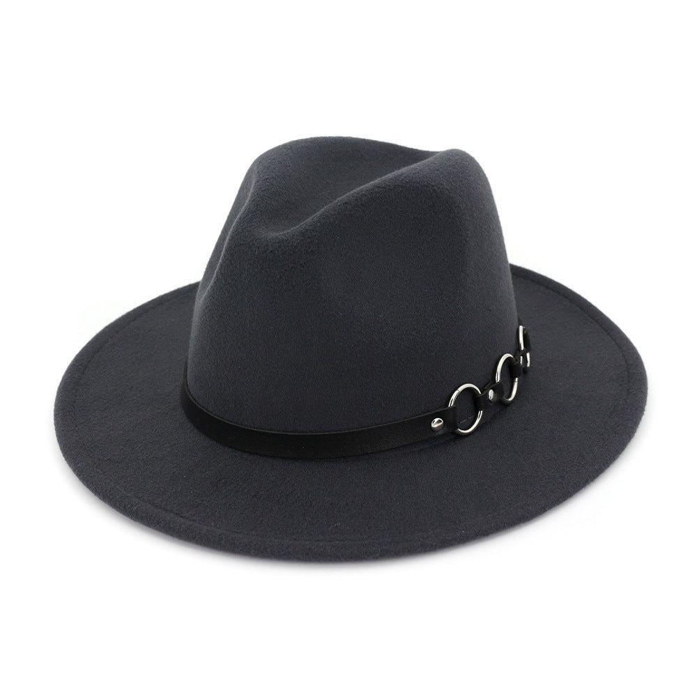 60cm Woolen Fedora Hat | Dark Grey