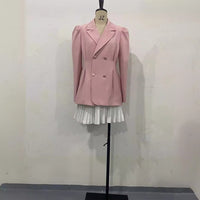 Breasted Puff Sleeve Suit Jacket And Skirt Suit Luxurious Weddings