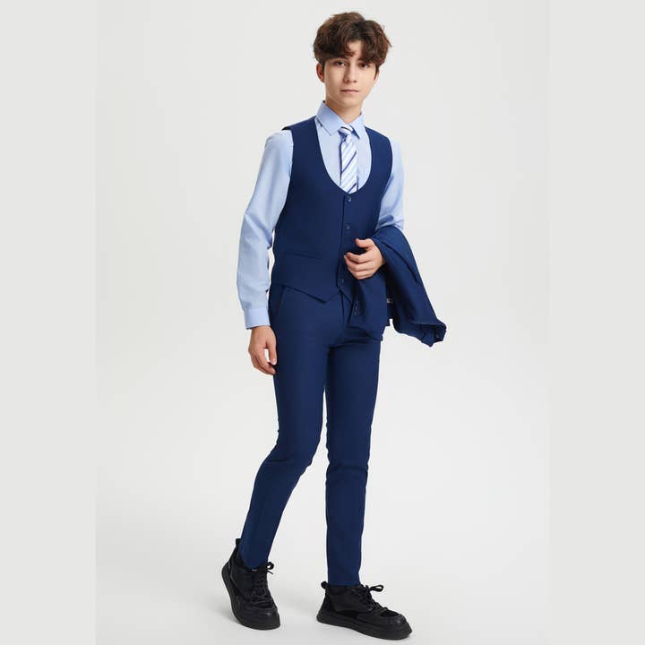 Stacy Adams Boys Suit 5-Piece Set | Indigo Suits Luxurious Weddings