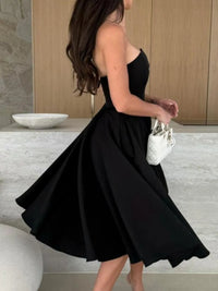 Solid Color Tube Midi Dress Summer Dress Luxurious Weddings