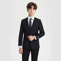 Stacy Adams Boys Suit 5-Piece Set | Black Suits Luxurious Weddings