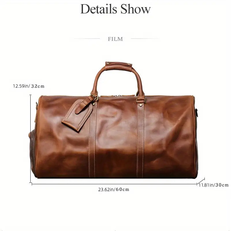 Men's Genuine Leather Tote Travel Bag Travel Bag Luxurious Weddings