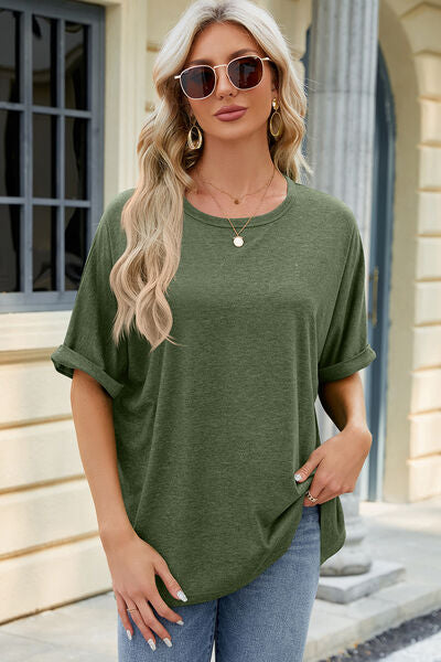 Round Neck Half Sleeve T-Shirt Tops/Blouses & Shirts Luxurious Weddings